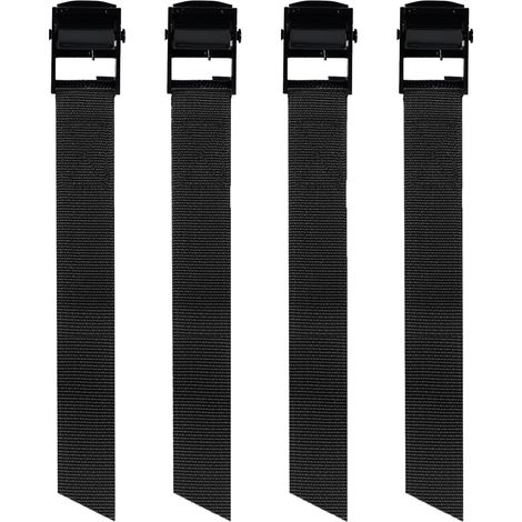 4 Pièces Sangle de Serrage, 50CM Sangle d'Arrimage avec Fermoir à Cameler 250kg Capacité de Charge, Sangles de Serrage Courtes Noires avec Boucles, Sangle de Fixation pour Moto, Vélo, Sac à Dos (1/5)