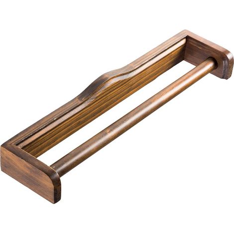 Barra porta asciugamani 40 cm accessori bagno arte povera in legno mod. Mathilde (1/4)