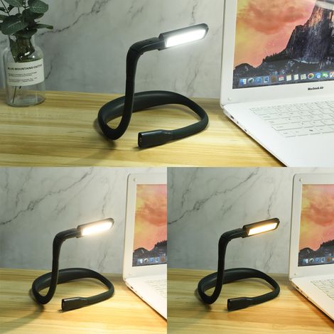 Lampe de lecture LED Collier flexible Modèle C Noir 1800mAh USB (1/4)