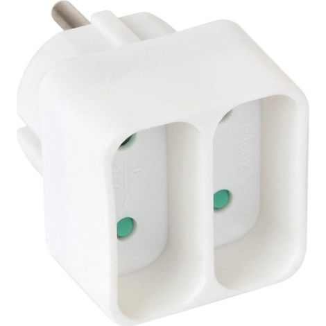 Debflex 714090 - Presa doppia a 2 poli da 6 A, colore: bianco