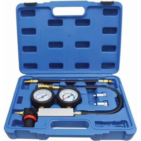Tester compressione rilevatore perdite pressione motore auto benzina cilindro pistone manometro 090sa (1/2)