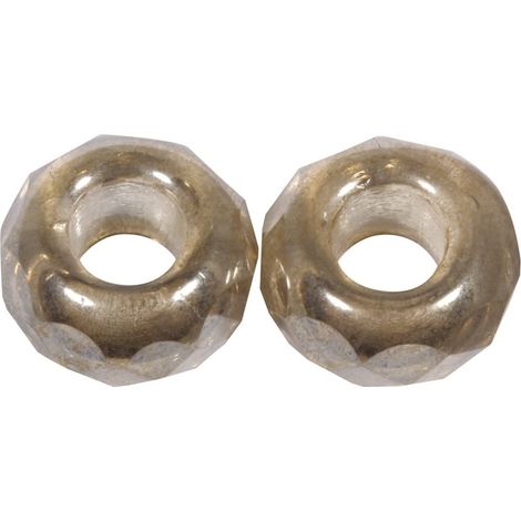 RAYHER - 2 PEZZI - PERLINE IN VETRO CONFORO GRANDE Ø13MM L.5 MM - COLORE CARAMELLO