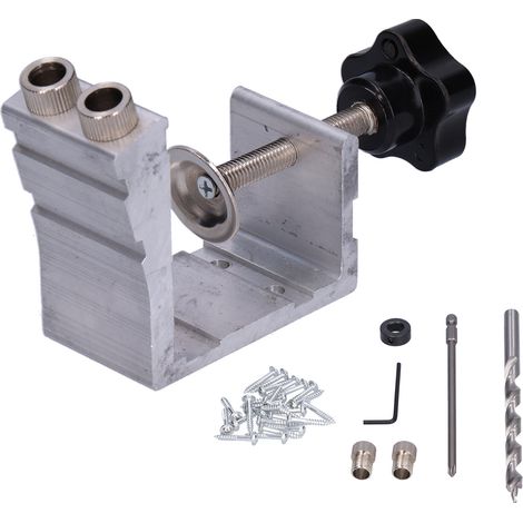 49 pièces poinçon de positionnement à 15 degrés pour chevilles en bois, kit de perçage précis en alliage d'aluminium durable (9mm) (1/5)