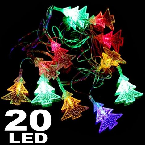 TRADE SHOP - Catena Luminosa 20 Led Luci Multicolor Albero A Batteria Lampadine Lucciole - (1/2)
