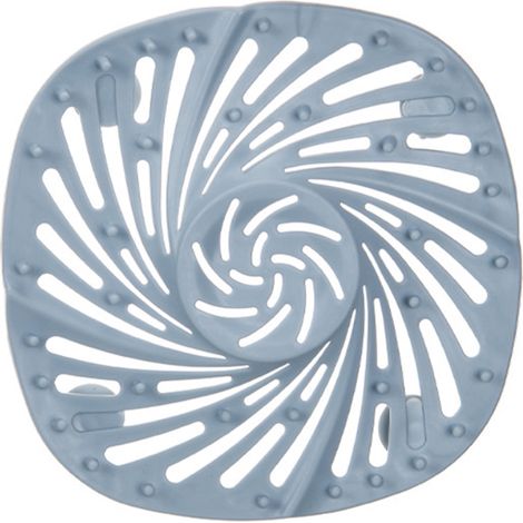 Cache-bonde de douche bleu avec ventouse pour récupérer les cheveux, idéal pour salle de bain, baignoire et cuisine.