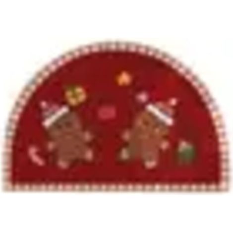 Tapis de sol semi-circulaire Maison en pain d'épice - Joyeux Noël et S (1/4)