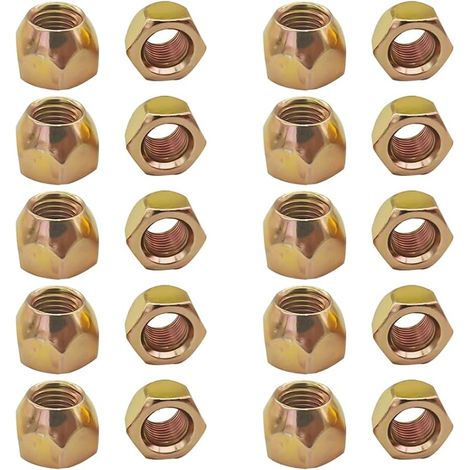 20 Pièces Ecrous De Roue Ouverts Pour Jantes En Acier, à Collet Conique 60°, Hex Remplacement Pour Voiture Roues Alliage (M14x1.5) (1/5)