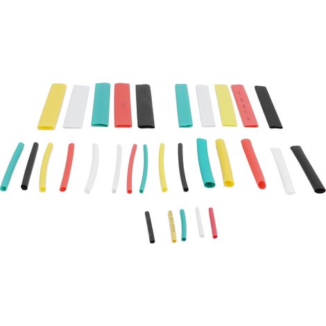 Kit de 140 gaines thermorétractables multicolores pour câbles électriques et isolations (1/5)