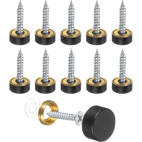 Capuchons De Vis Inox 304 14mm Vis Miroir Fixations Noir 10 Pcs (1/5)