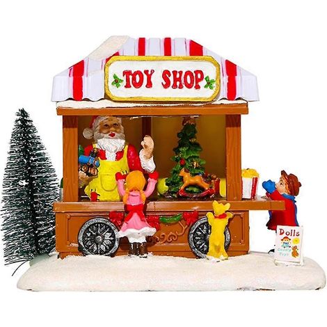 Maison musicale de Noël avec sapin de Noël lumineux à LED, décorations de bureau, cadeau de Noël (1/5)