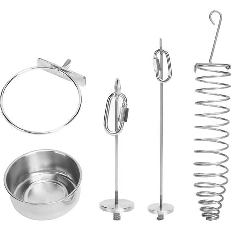 Lot de 4 mangeoires pour perroquets en acier inoxydable, distributeur de fruits et autres aliments pour oiseaux, jouet de recherche de nourriture pour perroquets (1/5)