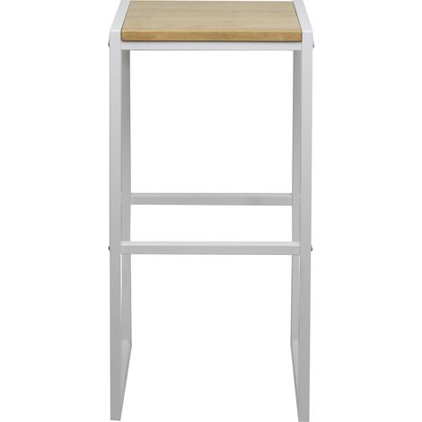 Pack de 2 taburetes altos iCub 36x32x75cm Natural Blanco estilo nórdico industrial Box Furniture