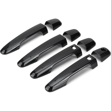 Garniture de poignée de porte extérieure de voiture de remplacement, en Fiber de carbone, pour Mitsubishi Pajero/Montero/Shogun Sport 2019 – 2021, 8 pièces (1/5)