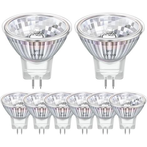 8er-Pack GU4 MR11 12V 10W Glühbirnen, MR11 2800K Warmweiß, dimmbar, GU4 für Wohnraum-, Garten-, Einbau- und Schienenbeleuchtung (1/5)