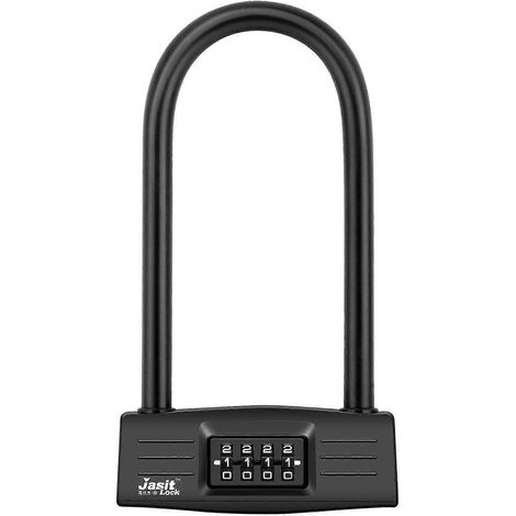 Antivol en U pour vélo, cadenas pour vélo, antivol à combinaison robuste pour motos, antivol de porte (1/3)