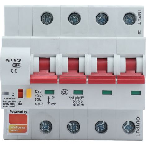 Interruttore automatico WiFi 4P con blocco per uso domestico, CA 400V con telecomando (16A) (20A) (25A)