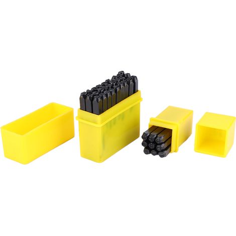 Lot de 36 poinçons en acier carbone pour alphabet et chiffres, kit de marquage métal avec étui (1/5)