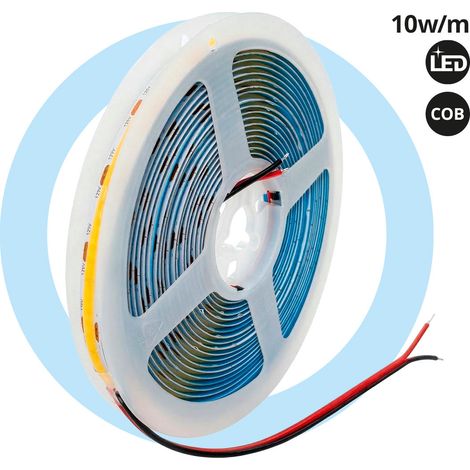 Striscia LED COB monocolore 12V DC - 10W/m - 8mm - CRI90 - IP20 (1/5)