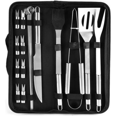 Kit Barbecue - 18 Outils En Acier Inoxydable - Pour Barbecue Extérieur Et Cuisine - Lot Complet (1/3)