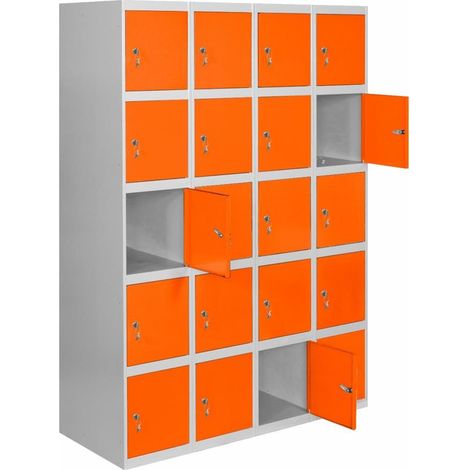 Armario Taquilla SIMON LOCKER Profesional Monobloque 5 Puerta 4/20 300 (1200)Gris/Naranja