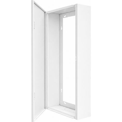 Atole – Coffret électrique nu 13 modules en acier blanc – H. utile 730 mm – Installation rapide pour rénovation – Prédécoupes pour goulotte