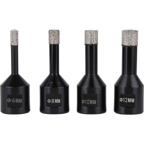 6-12mm M14 fil sec vide diamant forage carreaux de céramique for granit marbre forets(6-8-10-12 (4PCS)) (1/5)
