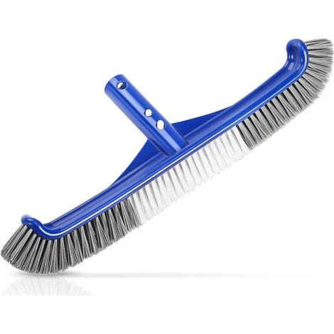 Brosse de piscine incurvée haute efficacité de 43 cm (17 pouces), en nylon de qualité supérieure, avec clip de fixation rapide, pour le nettoyage des parois, des fonds et des piscines Polyvalente (1/5)