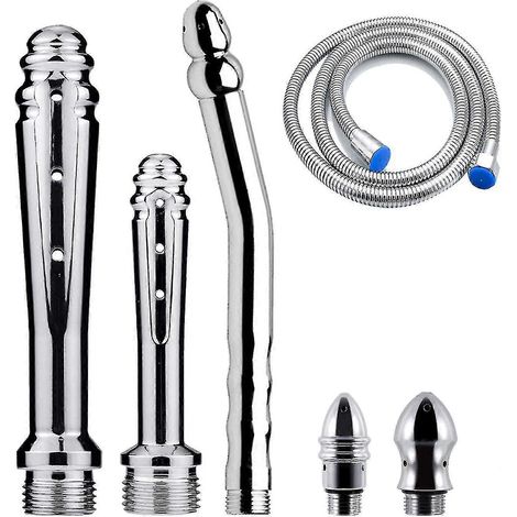 Crea – Douche de lavement 3 pièces – 3 pommes de douche en aluminium médical – Design ergonomique à 7 trous pour nettoyage efficace (1/5)