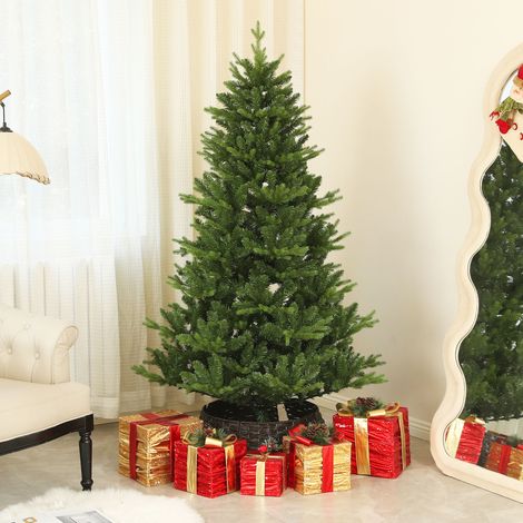 Árbol de Navidad artificial de 180 cm de altura con 818 ramas, árbol de Navidad realista con base de acero para el hogar y la oficina, verde.