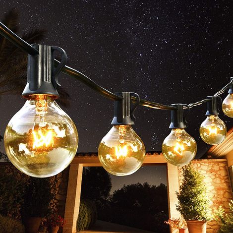 ROSNEK Guirlande lumineuse extérieure G40 E12 8,2 m 25 ampoules blanc chaud (1/5)