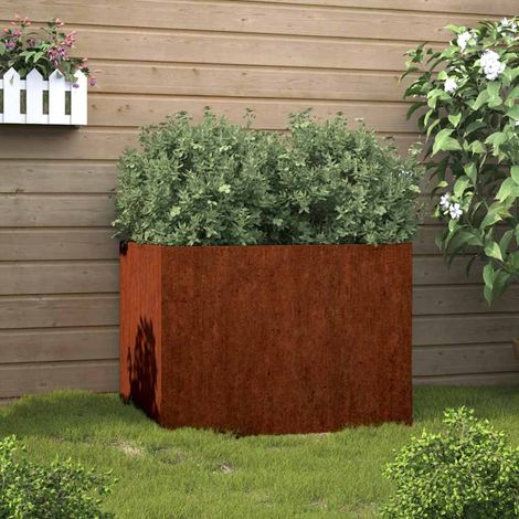Jardinière 62x47x46 cm acier corten (1/5)