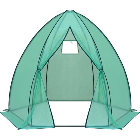 Serre de jardin tipi conique 240x200x240cm abri plantes extérieur protection horticole bâche anti - Vert (1/5)