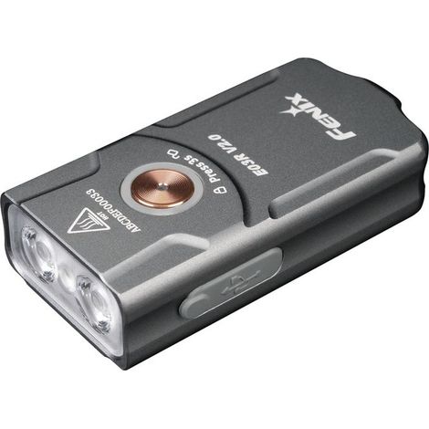FENIX E03R V2 GREY Torcia Portachiavi Ricaricabile 500 Lumen 90 m IP66 USB-C colore Grigio
