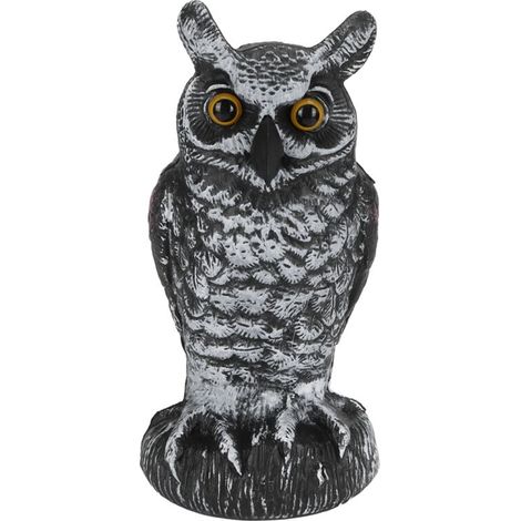 Statue de Chouette Imitation pour Jardin, Décor Extérieur Anti-Oiseaux en Plastique Résistant (1/5)
