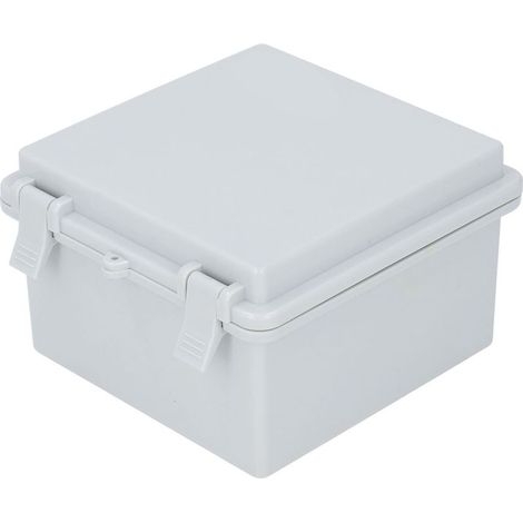 Bote de jonction étanche IP67 avec couvercle de charnière, projet électrique extérieur en plastique ABS gris (1/5)