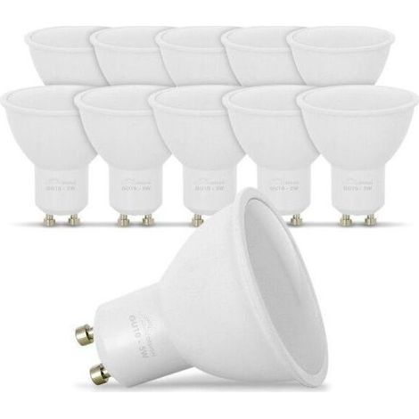Lot de 10 ampoules LED GU10 – 400 lm, équivalent 50 W, température de couleur 4000 K, lumière blanche naturelle, compatible avec variateurs (sans transformateur) (1/5)