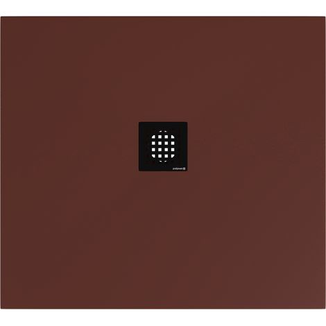 Receveur de douche FLEXIA en marbre coulé 100x90cm, découpable selon votre demande, marron mat (1/4)