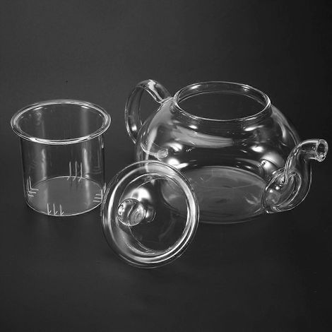 Teekanne aus Glas mit Teesieb, Teeservice für sechs Personen, 600 ml (1/5)