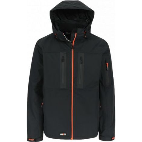 Veste de travail softshell respirante et thermique à capuche amovible HEROCK TRYSTAN Noir L (1/5)