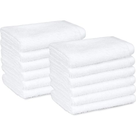 Lot de 12 Gants de toilette, 100% Coton, Séchage rapide, Très absorbants, Bords renforcés, Usage quotidien (1/5)