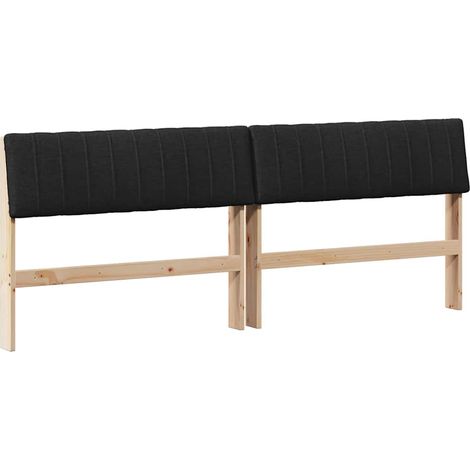 Maison Exclusive - Testiera imbottita Nero 200 cm Pino massello