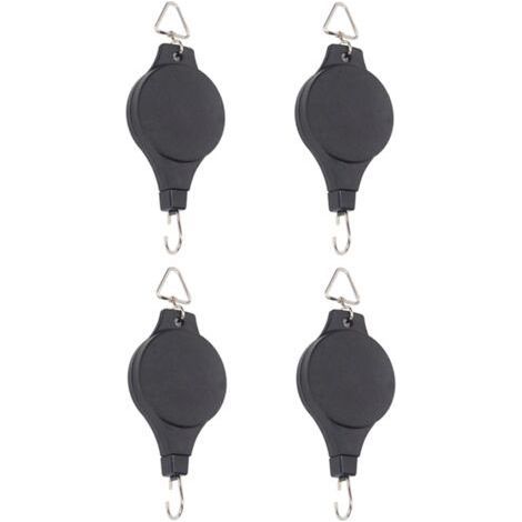 4 Pack Plant Hook Pulley, Retractable Plant Hanger Easy Reach Hanging Flower Basket for Garden Baskets Pots and Birds Feeder Hang High up and Pull Down to Water Or Feed (1/5)