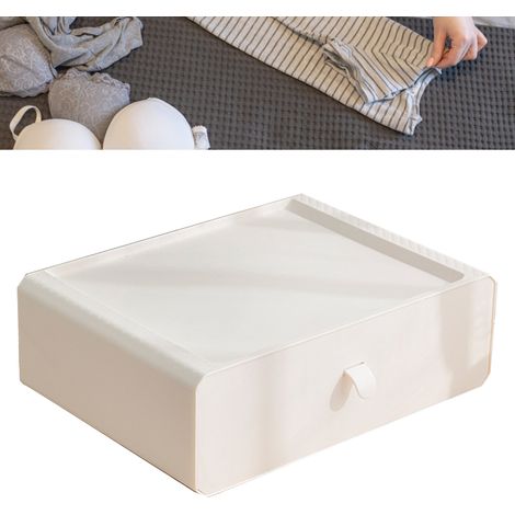 Boîte de rangement pour sous-vêtements, en plastique, à 15 compartiments, avec tiroir, accessoire de bureau pour chaussettes et soutiens-gorge, blanche. (1/5)