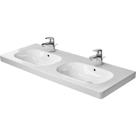Duravit D-Code Doppelwaschtisch, mit Hahnlochbank, mit Überlauf, (1/5)