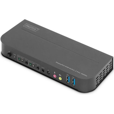Digitus Conmutador Kvm 2 Puertos 4K60Hz 2 Entradas Dp 1 Salida Dp/Hdmi (1/4)