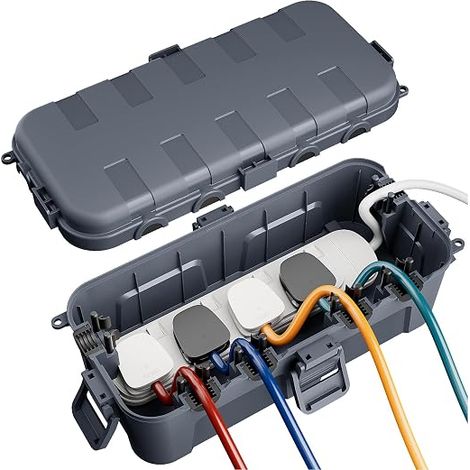 Waterproof Cable Box, Electric Waterproof Outdoor Box Grey (1/5)