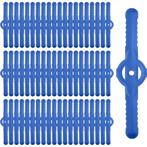 50 Lames de Remplacement en Plastique pour Tête de Coupe-Bordures – Lames de Tondeuse À Gazon pour Jardin, Bleu (1/5)