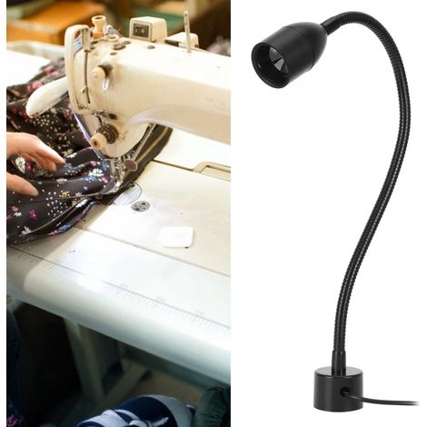 Lampe de travail LED 5 W à col de cygne flexible et base magnétique pour machine à coudre, éclairage industriel, prise UE 110-220 V (1/5)