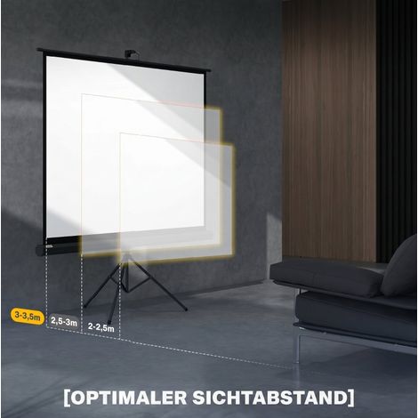 4:3 Projektionsleinwand, schwarz, 171 x 131 cm, faltbar, für Zuhause und Büro (1/2)