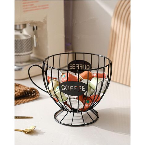 Support Capsules Café Métal Noir pour Cuisine Bureau (1/3)